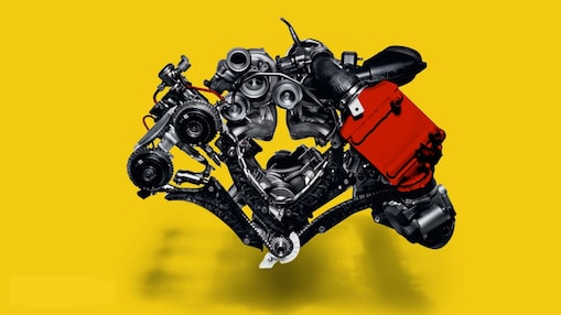 Turbocharging machinery with yellow background